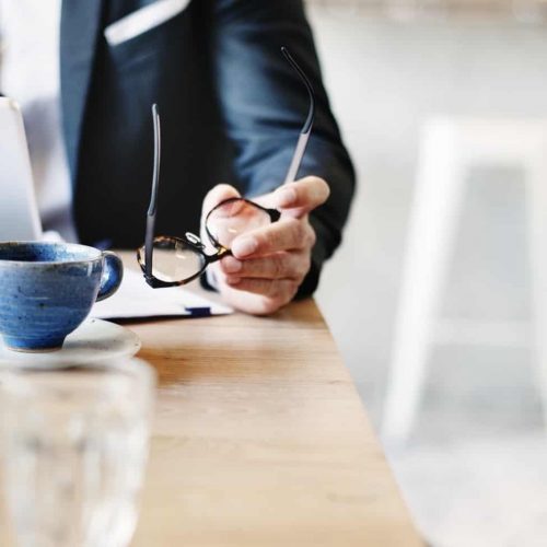 Businessman Work In Cafe Concept Businessman Work In Cafe Concept